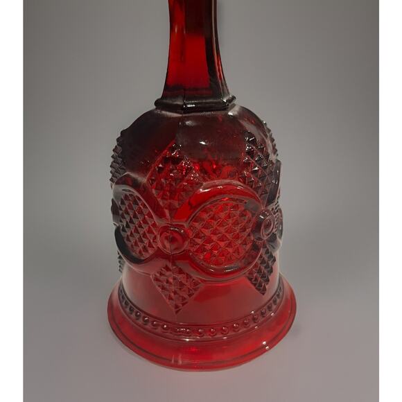 Vintage Avon Bell 1876 Cape Cod Ruby Red Glass Dimple Crimson Scarlet - NICE!! - Picture 2 of 6